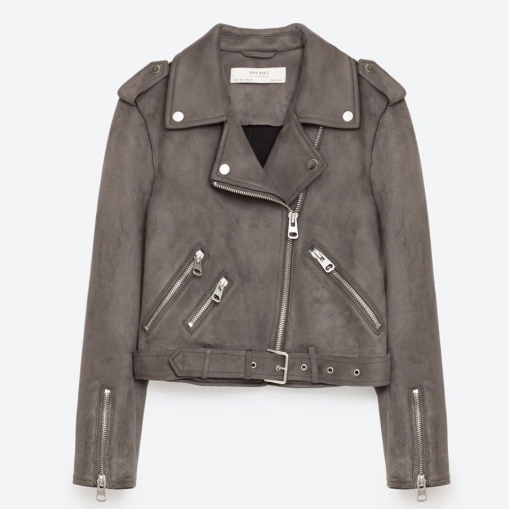 ZARA Faux Suede Moto Jacket S